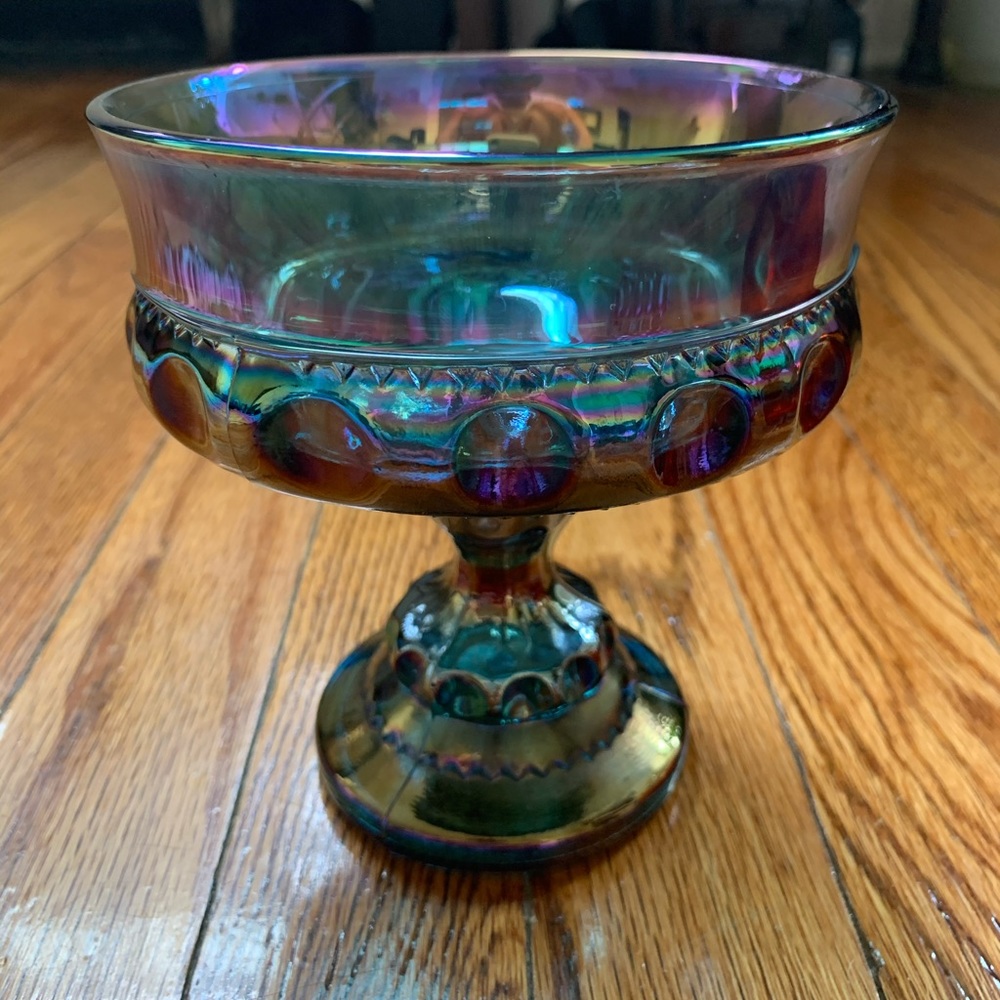 antique carnival glass dish